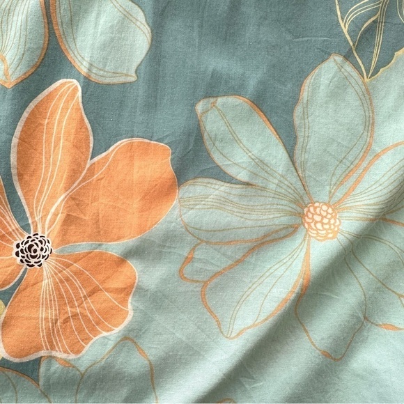 Violet a-line mini skirt in cotton/spandex blend, floral tropical print, unlined - Picture 8 of 10